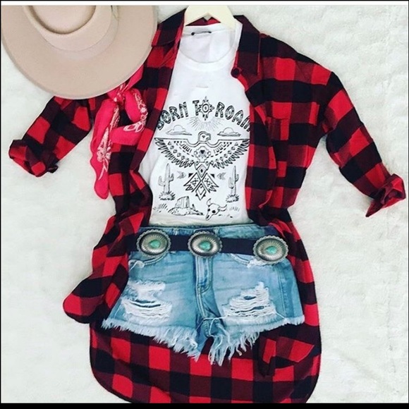 Tops - Plaid tunic